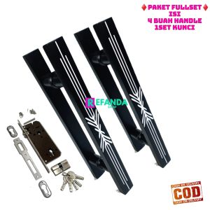 paket untuk pintu depan model kupu tarung daun pintu2 isi 4 buah gagang handle pintu rumah minimalis lengkap set lock body kunci pilihan panjang 33cm 45cm dan 60cm bahan stainless
