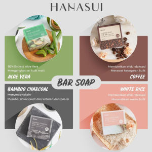 Hanasui Body Bar Soap - Sabun Batang Mengangkat Sel Kulit Mati Membersihkan Kotoran Polusi Menutirisi Kulit Lembut Mencerahkan Wangi