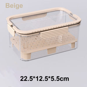 Keranixy Preservation Storage Box Drain Basket Storage Containers Sealed Box Vegetable and Fruit Food Grade
