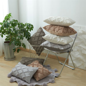 Vỏ Gối Thêu 3D Bằng Vải Nhung Lông Vỏ Gối Ném Trang Trí Hình Học Bằng Mây Vỏ Gối Sô Pha Bắc Âu Mềm Mại Cho Ghế Ngủ Ghế Trường Kỷ Trang Trí Nhà Mùa Thu