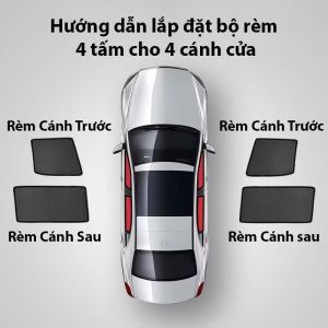 Rèm Che Nắng Theo Xe Vinfast VF5 - Bộ 4 Tấm Dính Nam Châm Vinfast Che Dày Chuẩn Form Che Nắng Tốt