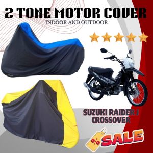 2 TONE MOTOR COVER HYDROPHOBIC for SUZUKI RAIDER J CROSSOVER Water Repellent /Sunproof / Dustproof and Makapal na Tela
