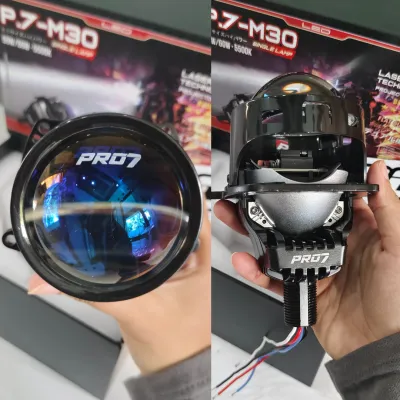 [GRATIS EXTRA KAOS] PAKET HEMAT Lampu Biled Projector Headlamp Pro7 PRO 7 P7M30 P.7-M30 P7-M30 P.7M30 P7 M30 Single Lamp Lens 50 60W 3 inch LENGKAP ORIGINAL