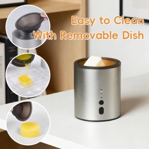 OFTBT USB Plug Wax Melt Heater RGB Light 2-in-1 Metal Wax Heater Durable Compact Electric Aromatic Candle Oil Burner for Aromatherapy Wax
