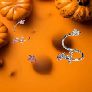 Hmeme คลิปหนีบหูกระดูกสแตนเลสแบบพังค์แบบเรียบง่ายสำหรับต่างหูสำหรับผู้หญิงเครื่องประดับแบบไม่ต้องเจาะหูคริสตัลรูปดาว