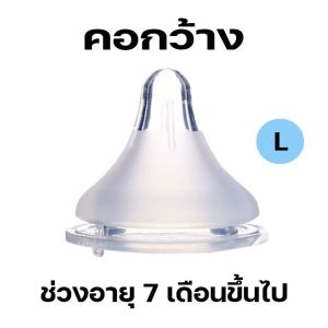 จุกนมคอกว้างซิลิโคนสำหรับเด็กทารก คุณภาพดี ป้องกันอากาศไหล S/M/L ไม่ดูดไม่ไหล คอกว้าง คอแคบ