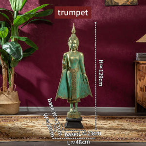 เครื่องประดับต้อนรับไม้แกะสลักไม้ประดับด้วยแผ่นไม้จากเอเชียตะวันออกเฉียงใต้เครื่องประดับตกแต่งบ้านห้องพักห้องอาหารพระพุทธรูป