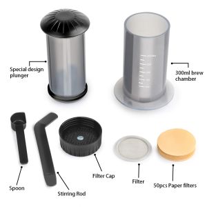 【i Cafilas】[KF06] New AEROPRESS Filter Go Travel Instant Brew Portable Coffee Press Maker with 50pcs Filter