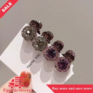 [COD] 2 4 cái kẹp tóc mini tròn Rhinestone kẹp móng vuốt nữ Zircon Retro kẹp tóc nhỏ kẹp Tóc Cua Phụ kiện tóc nữ ﻿