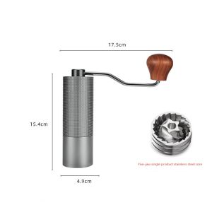 High Precision CNC Steel Grinding Core Manual Coffee Bean Grinder Conical Burr Mill Bean Hand Grinder