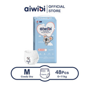 Aiwibi Comfy Dry Premium diaper pants，Breathable Diaper pants， Ultra-thin Soft diapers M/L/XL/XXL Sizes (1 Pack)