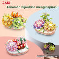 Pot Sukulen Bunga DIY Lego / Mainan Kreatif Ruang Dekorasi Buket / Tanaman Kehidupan Abadi Hadiah Gadis / Partikel Kecil Blok Bangunan. 