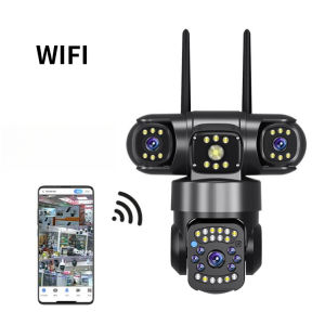 V380 pro cctv three-lens 6MP panoramic 4G monitoring mobile phone remote HD intelligent WiFi waterproof panny-head 360 degree two way Audio