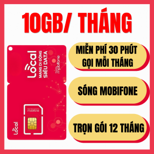 Sim 5G LOCAL Mobifone 12A45F Tặng 10GB/tháng data tốc độ cao + 30P gọi nội mạng miễn phí MIỄN PHÍ 12 THÁNG Liên Tục | FREESHIP - CHƯA KÍCH HOẠT