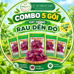 [EcoSeeds] Combo Tiết Kiệm 5 Gói Hạt Giống Rau Dền Đỏ Lá Tròn - Trồng Quanh Năm - Gói 20g