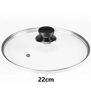 VERMILL Tempered Glass Pot Cover Universal Round Frying Pan Cover Durable Knob Pot Lid Kitchen Accessories