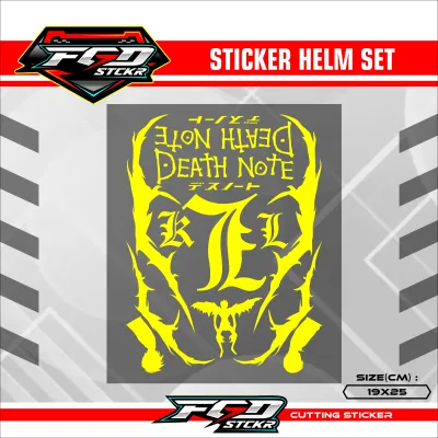 Set Stiker Helm Desain Death Note Premium Warna Arang/Arang Cerah/Biru Tua