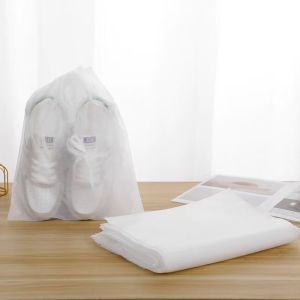 WH 10/30pcs Portable Non-Woven Cloth Drawstring Shoes Clear Storage Bag Dust Travel Pouch Organizer