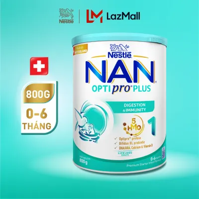 Sữa bột Nestle NAN OPTIPRO PLUS 1 800g với 5HMO Sữa Mát với đạm Optipro 5HMO Hỗ Trợ Tiêu Hóa Đề Kháng Trí Não & Phát Triển Toàn Diện Nhập Khẩu Thụy Sĩ