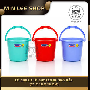 XÔ NHỰA 4 LÍT DUY TÂN KHÔNG NẮP (21 x 19 x 18 CM) giao màu ngẫu nhiên