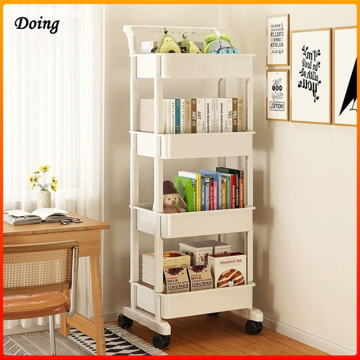 3/4 Layers Trolley Cart Organizer Trolley Rack Kitchen Storage Rack