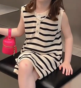 KYII Girls dress Korean striped baby summer Dress ky22142