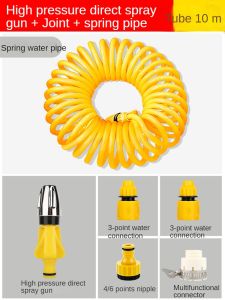 Garden Hose Pipe Retractable Spring Pipe Tube Pneumatic Pressurized Car Wash Air Compressor Hose