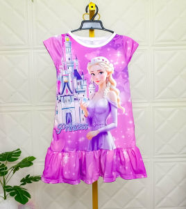 A61-80 รวมชุดเดรสเด็กหญิง เดรสมีแขนแต่งระบาย พิมพ์หน้าและหลัง สินค้าพร้อมส่ง