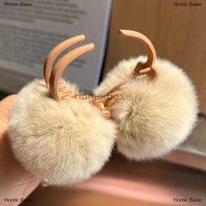[COD] Home Base Cute Double-sided Hairball Bobby Hair Imitation Rabbit Fur Clasp Clip Autumn Winter Plush Small Clip Edge Clip Hairpin Claw