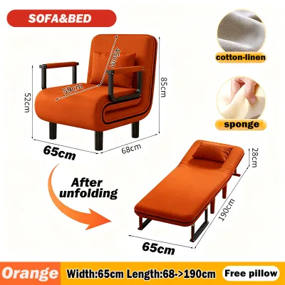 Folding Sofa 1/2/3 Seater Single/Queen Sofa Bed Frame Katil Bujang Katil Besi Rehat Foldable Bed Cotton Sofa 折疊沙發床