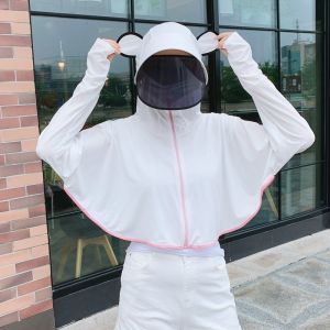 Sunscreen Women Ice Silk Thin Breathable Parent-child Sun-protective Clothing Ultraviolet Long-sleeved Cycling