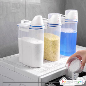 HOVELSHOP Dispenser Botol Tempat Penyimpanan Bubuk Deterjen Sabun Cair Laundry Anti Tumpah