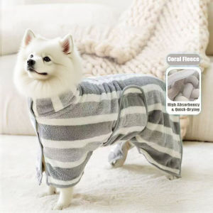 Dog Bathrobe Water Absorption Microfiber Bath Towels Quick Drying Coat Small Medium Large Dogs Puppy Robe
