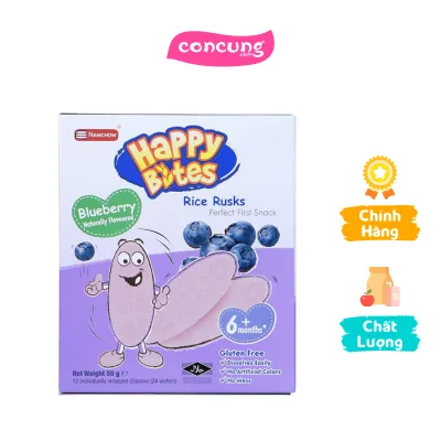 Bánh Gạo Ăn Dặm Cho Trẻ Em Happy Bites Việt Quất 50g