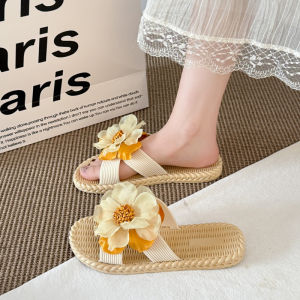 Free Shipping New Style WomenS Summer Outdoor Slippers Fashionable Non-Slip Elegant Floral Beach Shoes Sunflower Vacation Flip-Flops