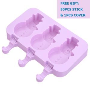 Ice Cream Molde Cartoon Creative Silicone Frozen Homemade Sorbet Popsicle Mold with Lid Ice Cream Model