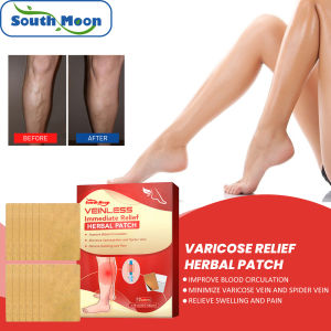 South Moon Varicose Veins Vasculitis Patch Vascular Veins Remover Spider Legs Treatment Chinese Medical Plaster Angiitis Stickers Skin Care Veins Ointmnet Foot Care Repair Swelling Varicose Vasculitis Phlebitis Spider Cream Plaster