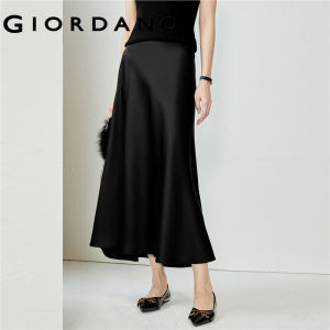 GIORDANO ผู้หญิง กระโปรงหรูหรา Mercerized Acetate กระโปรงเอวยางยืด ผู้ชาย เรียบแฟชั่น Casual กระโปรง Free Shipping 18464902