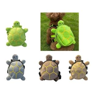 Outdoor Dogs Bag Cartoon Turtle Pet Backpack Plush School Bags for Puppy Walking Camping Bag for Small Medium Cat Dogs