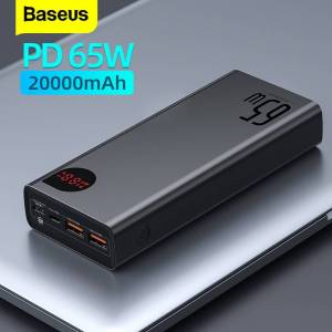 Baseus Sạc Dự Phòng 20000mah 65W Pin Sạc Dự Phòng PD QC 3.0 Power Bank cho Macbook iphone 15 14 13 Pro Max