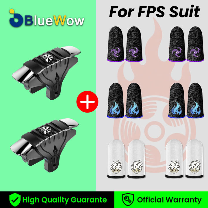 Bluewow F01 đối xứng L1 R1 kích hoạt trò chơi di động cho pubg/bgmi/COD/free Fire - 2 nút bắn bằng ngón tay, cần điều khiển điện thoại vạn năng, không gây ra cảm ứng lag