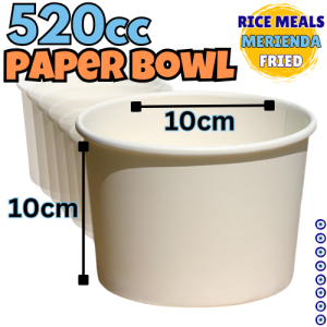 DragonWare 520cc 50pcs/pack PAPER BOWL PLAIN rice meals tapa meat egg business party