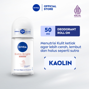 NIVEA Deodorant Roll On Brightening Silk Touch 50ml - Deodoran wanita mencerahkan brightening menutrisi kulit ketiak halus lembut dan cerah dengan wangi segar tahan lama seharian - Vitamin C Kaolin 0% alkohol cocok untuk semua jenis kulit