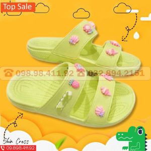 Dép Sandal Cross Màu Xanh Chuối DEPCR109 Tặng Thêm 10 Jibtiz Cài Dép Lê Đi Dạo Thường Ngày Thể Thao Đi Bên Ngoài Hai Công Dụng Mùa Hè Dép Đi Biển Chịu Mài Mòn Chống Mùi Chống Trơn Trượt