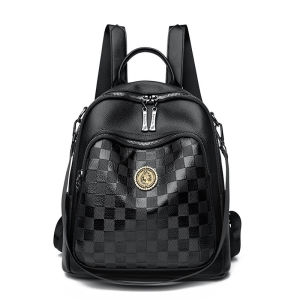 IELGY Backpack Korean Version All-Match Travel Bag Fashion Soft Leather High-End Ladies Backpack One Pack Multi-Purpose