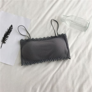 INTIMA Korean Tube Top Bra untuk wanita kembali-seluar dada bungkus cantik dengan buang pad tanpa wayar lancar dada kecil Camisole gadis pelajar pakaian dalam