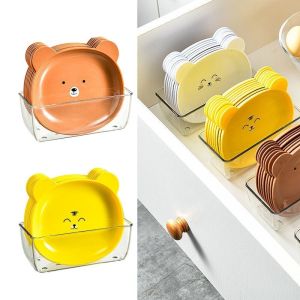 Bộ 8 chiếc đĩa đựng đồ tráng miệng đĩa đựng thức ăn nhỏ hình gấu nhiều màu kèm khay trong suốt cho gia đình