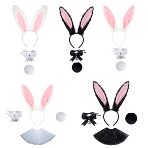 Cute Costume Accessories Party Supplies Fancy Dress up Easter Cosplay Animal Costume Set Rabbit Cosplay Props Headband