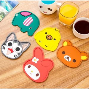 Lót Ly Silicon Hình Thú Ngộ Nghĩnh i –  Combo 5 Cái – Quà Tặng Dễ Thương Chống Trượt Cách Nhiệt
