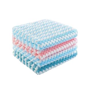 Kain lap Bergaris warna dengan bahan lembut Serat kain Menyerap Air dan Minyak pembersih noda
